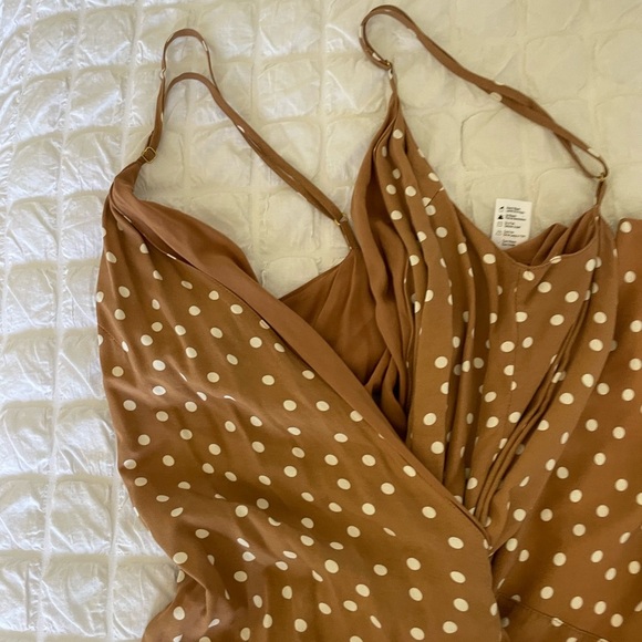 L*Space Brown Tan Dots Wrap Sundress with Ruffled Slit - Picture 8 of 14